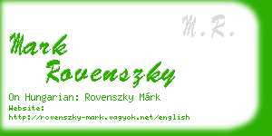 mark rovenszky business card